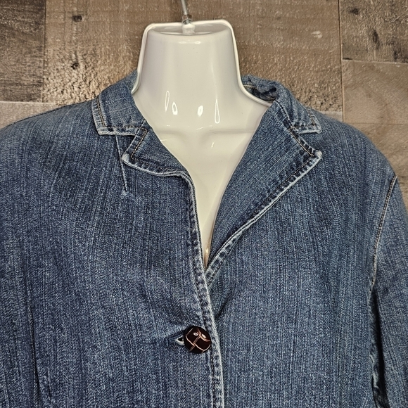 Gap stretch Y2K blue jean jacket short collared | Sz 12 - Picture 3 of 6
